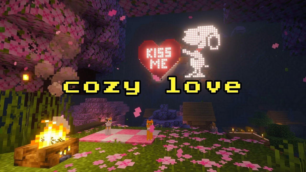 cozy love ❤️ you are not alone... [sleep minecraft music fire & rain soothing music for relaxing]