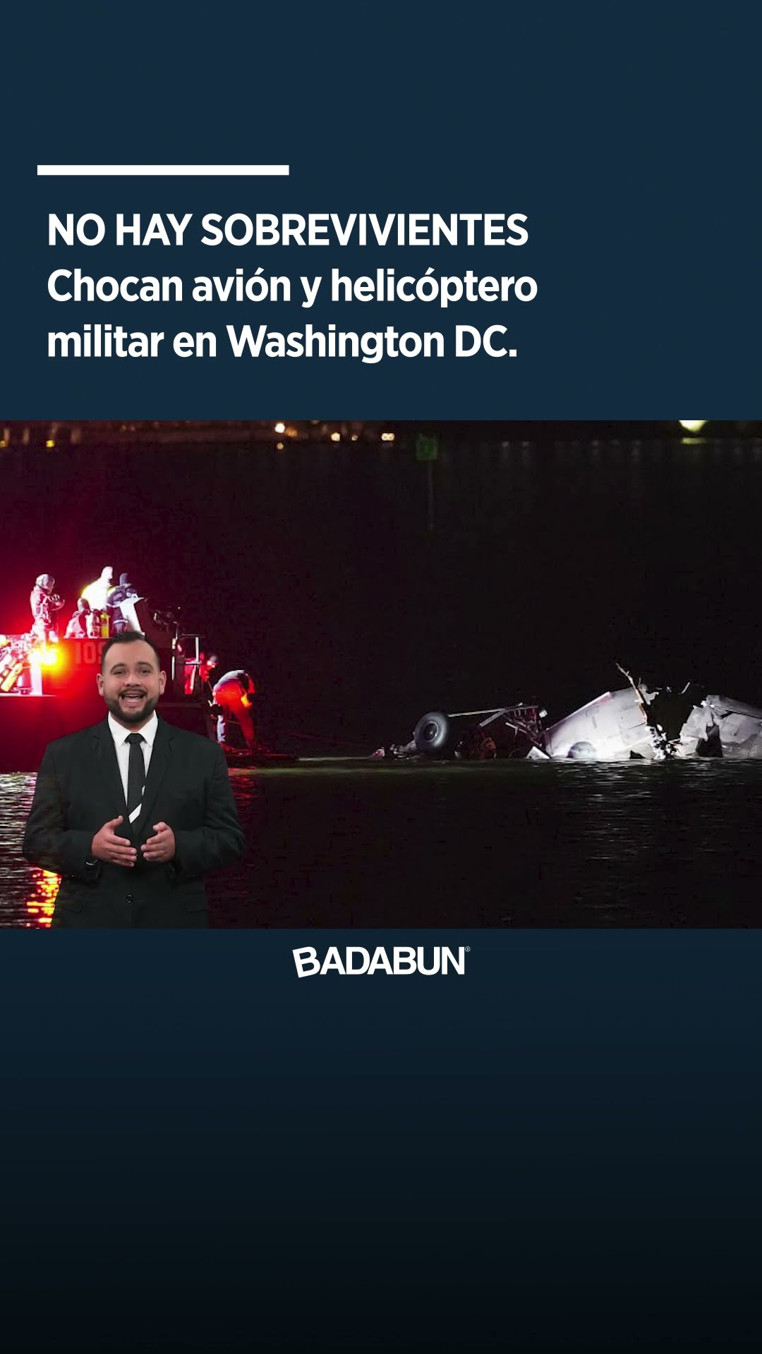 Avión y helicóptero chocan en Washington DC @soyfeliperangel