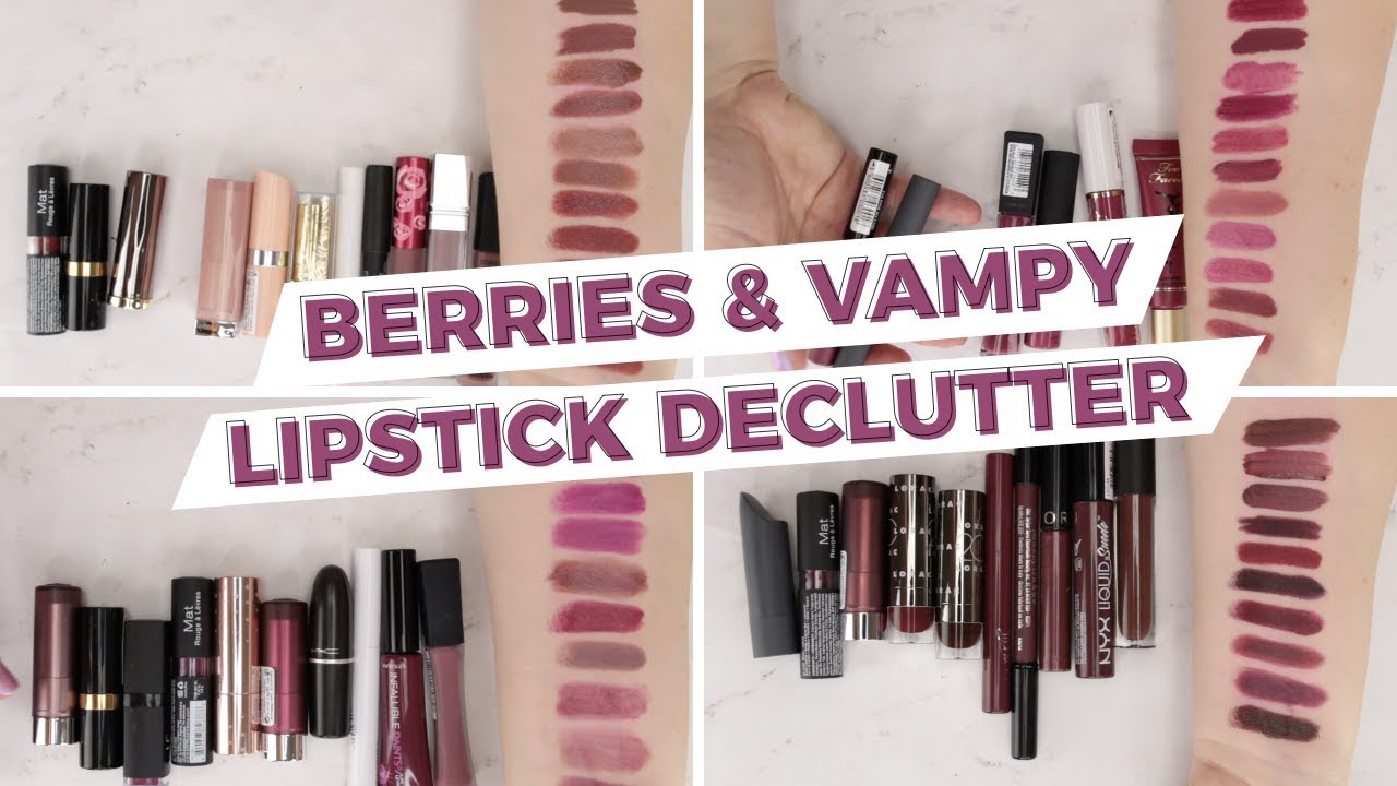 GIANT Lipstick Declutter - Berries & Vampy (+ Total Roundup & Drawer Organization)