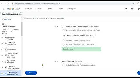 CCAI Resource Management Quiz answer || CCAI Architecture Quiz || #quiz #gcp #arcadeclassroom
