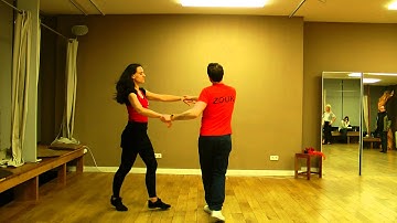 Zouk dance lessons. Beginners 1. 16.03.15. Turn on the line and return after a left turn.