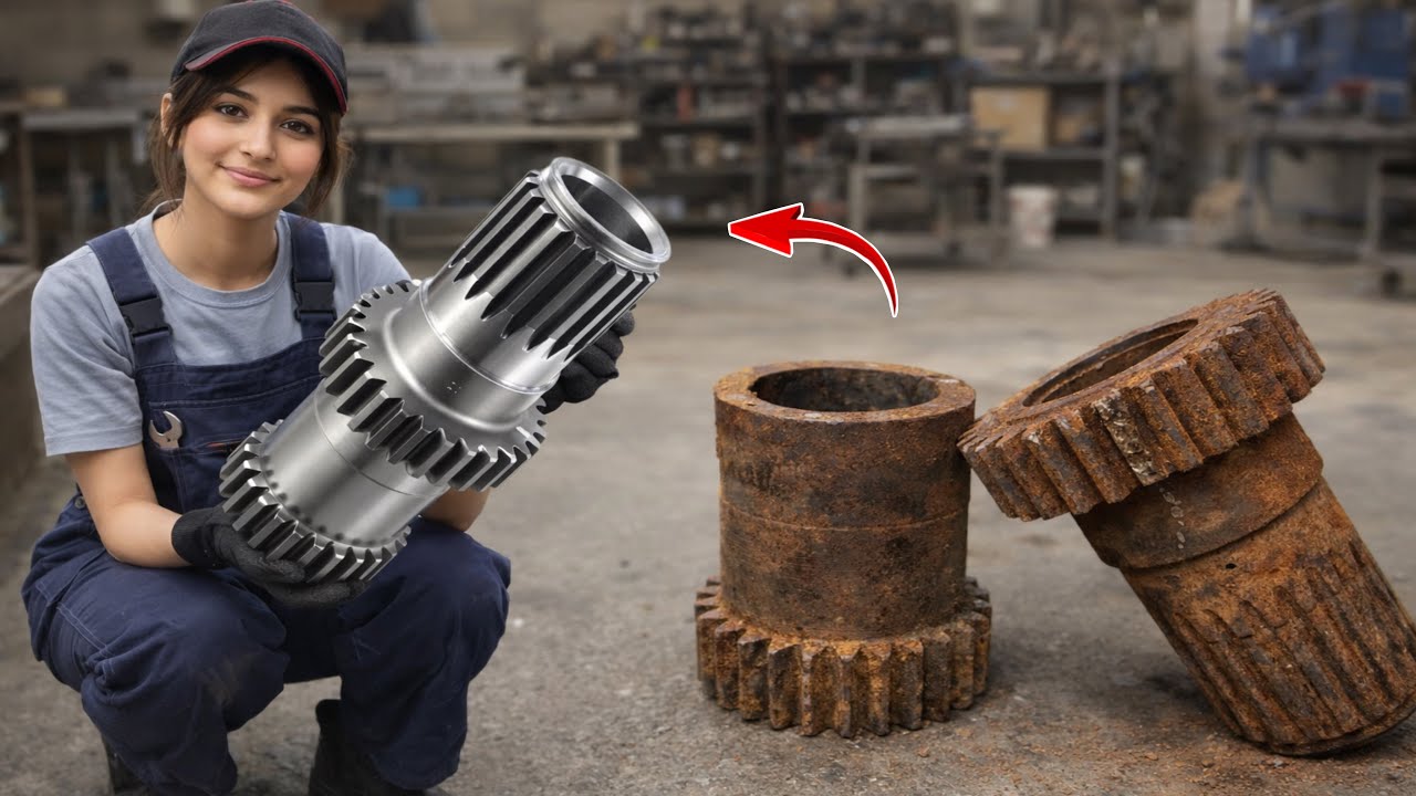 Completely Worn Automotive Gear Shaft Repaired to Perfect Condition | Full Workshop Process