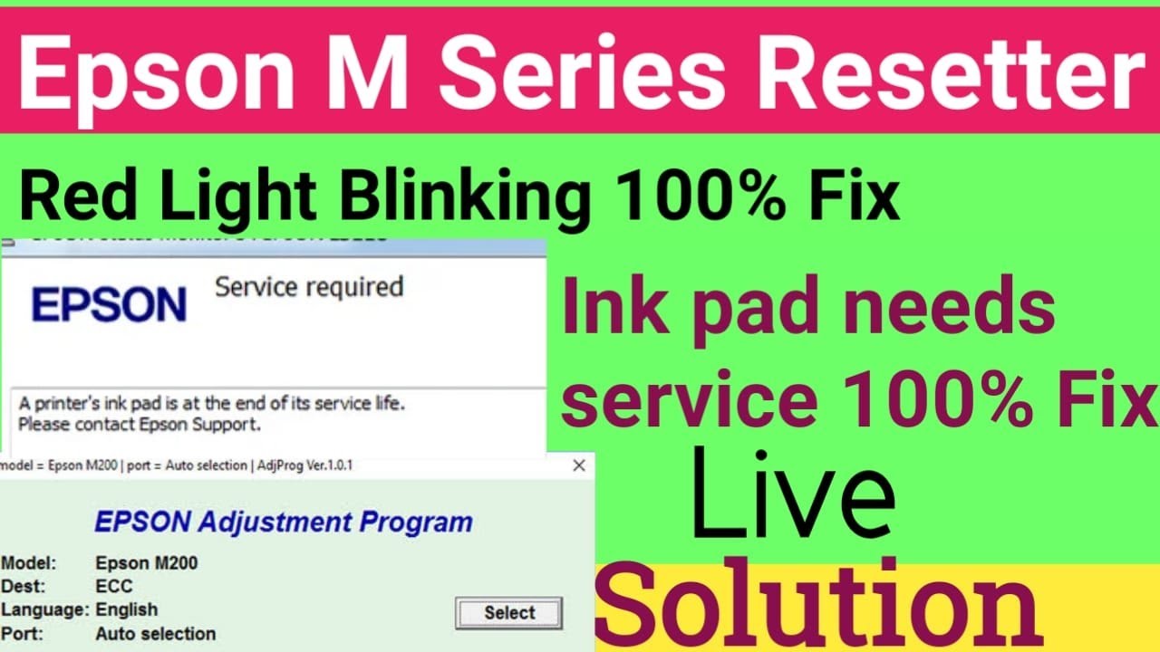 Epson m200 Reset Epson M200 Resetter Epson m200 ink pad is at the