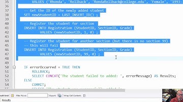 DB Video 13.3 - Transaction Rollback