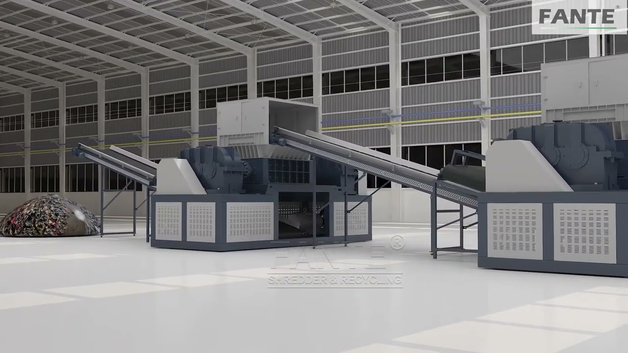 Solid Waste Shredding Line/Preshredding/Second shredding to get the required size