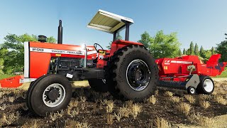 FS19 Mod | Massey Ferguson Series, 290 & Hesston 1840 Baler