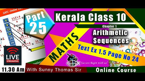 SATC VICTERS ACADEMY STD 10 |Class 25 |Mathematics | Chapter 1 Arithmetic Sequence(സമാന്തരശ്രേണികൾ)