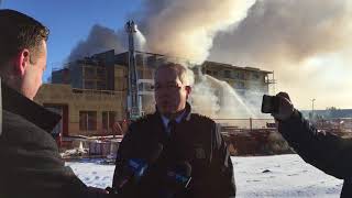 Firefighters battle blaze at hotel construction site