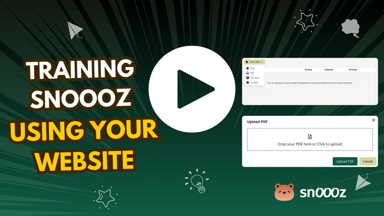 Training Snoooz Using Your Website