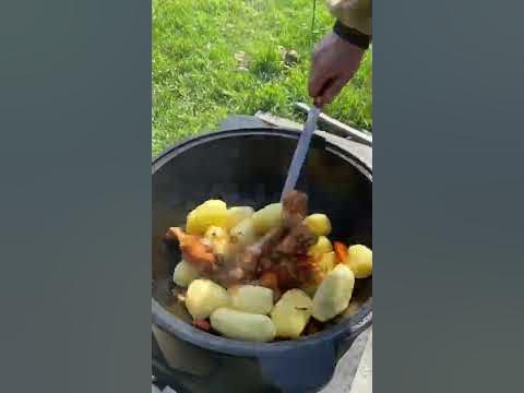 КАРТОШКА С КУРИЦЕЙ В КАЗАНЕ НА КОСТРЕ ПО-ДАЧНОМУ, ОЧЕНЬ ВКУСНООО ...
