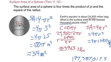 Geometry 11.6 Surface Area and Volumes of Spheres