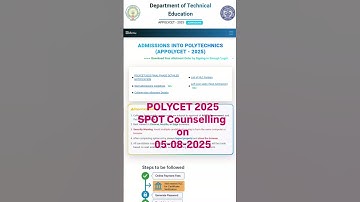 POLYCET 2025 SPOT Counselling #polycet2025 #polytech #appolycet #kakinada