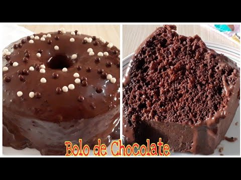 Bolo Fofinho de chocolate de liquidificador com cobertura de chocolate | Fácil de fazer