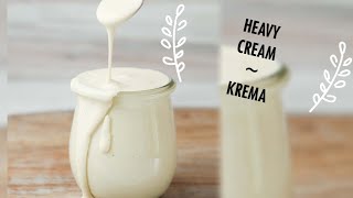 Krema Tarifi | Heavy Cream Recipe Evde Krema Yapılışı Katkısız Katı Yağsız! No Butter!