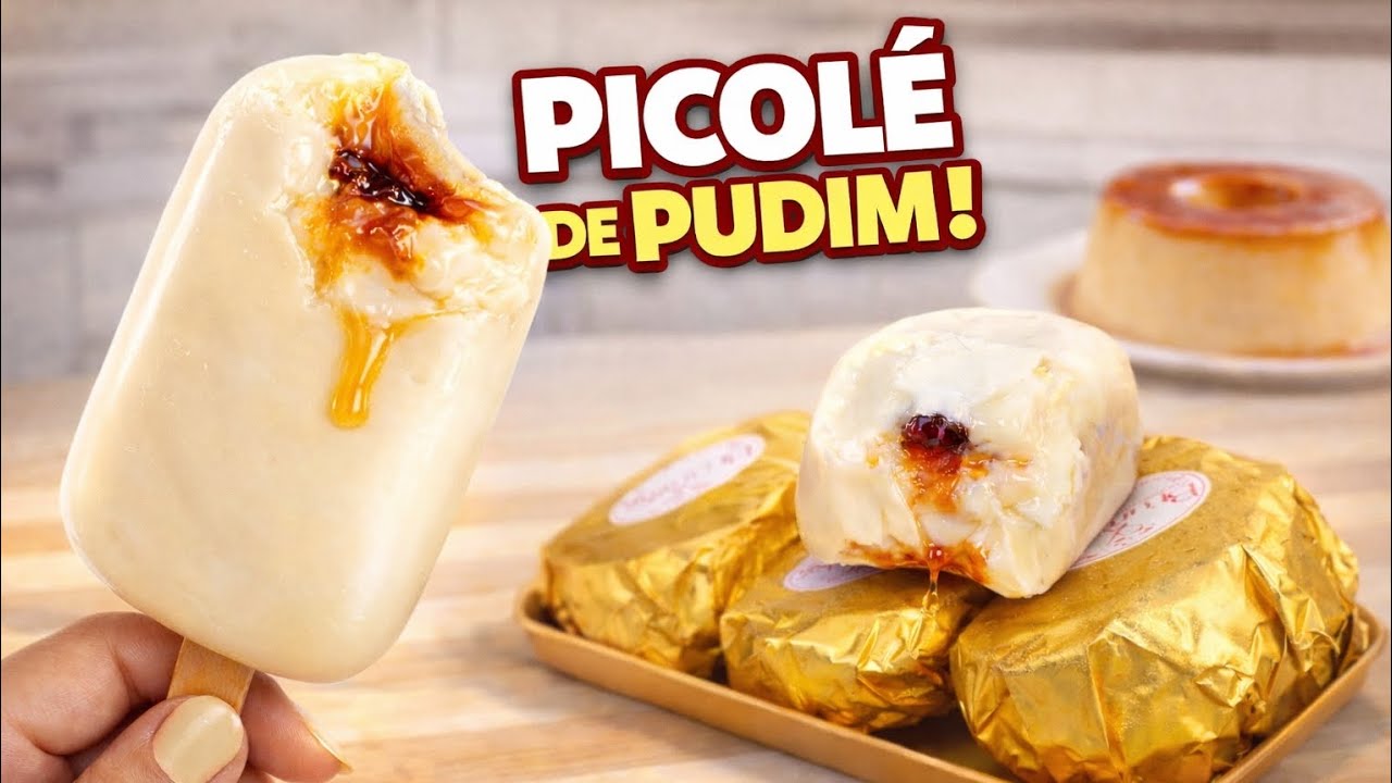  🍮 Picolé de Pudim com Calda de Caramelo — Cremoso e Irresistível!