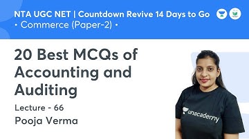 20 Best MCQs of Accounting and Auditing | Commerce | NTA UGC NET JRF 2021 | by Pooja Verma