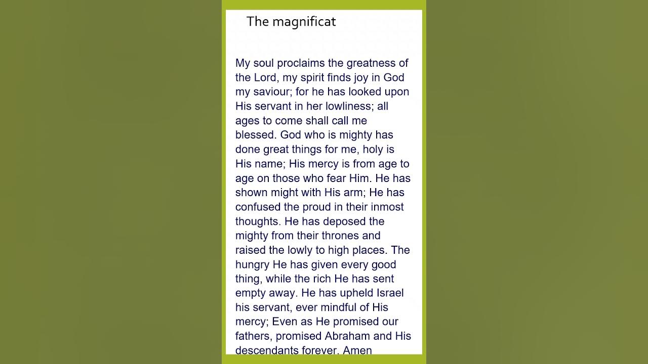 The Magnificat (Canticle of Mary) #youtubeshorts #dailyprayer