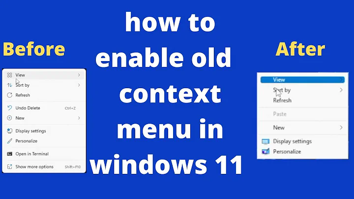 how to enable the old context menu in windows 11