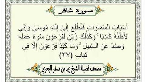 الشيخ زيد البحري Quran  سورة غافر