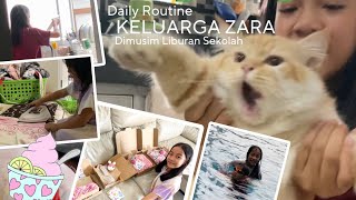 Daily Routine | Kesibukan Zara selama Musim Liburan di Rumah | Bantu Mama dan Urus Toko Online