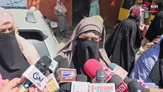 Family members of the incarcerated Maulana  Sarjan Barkati staged a protest at Press Colony Srinagar