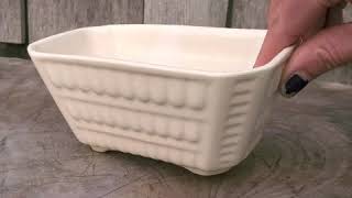 Vintage Ceramic White Planter Pot Rectangular Window Box USA Pottery