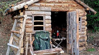 How To Build a Log Cabin With Hand Tools  .Start To Finish