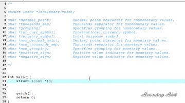 80   localeconv Function in C programming Language Video Tutorial Full HD