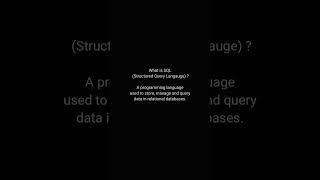 What is SQL (Structured Query Language) ? #aisecurity