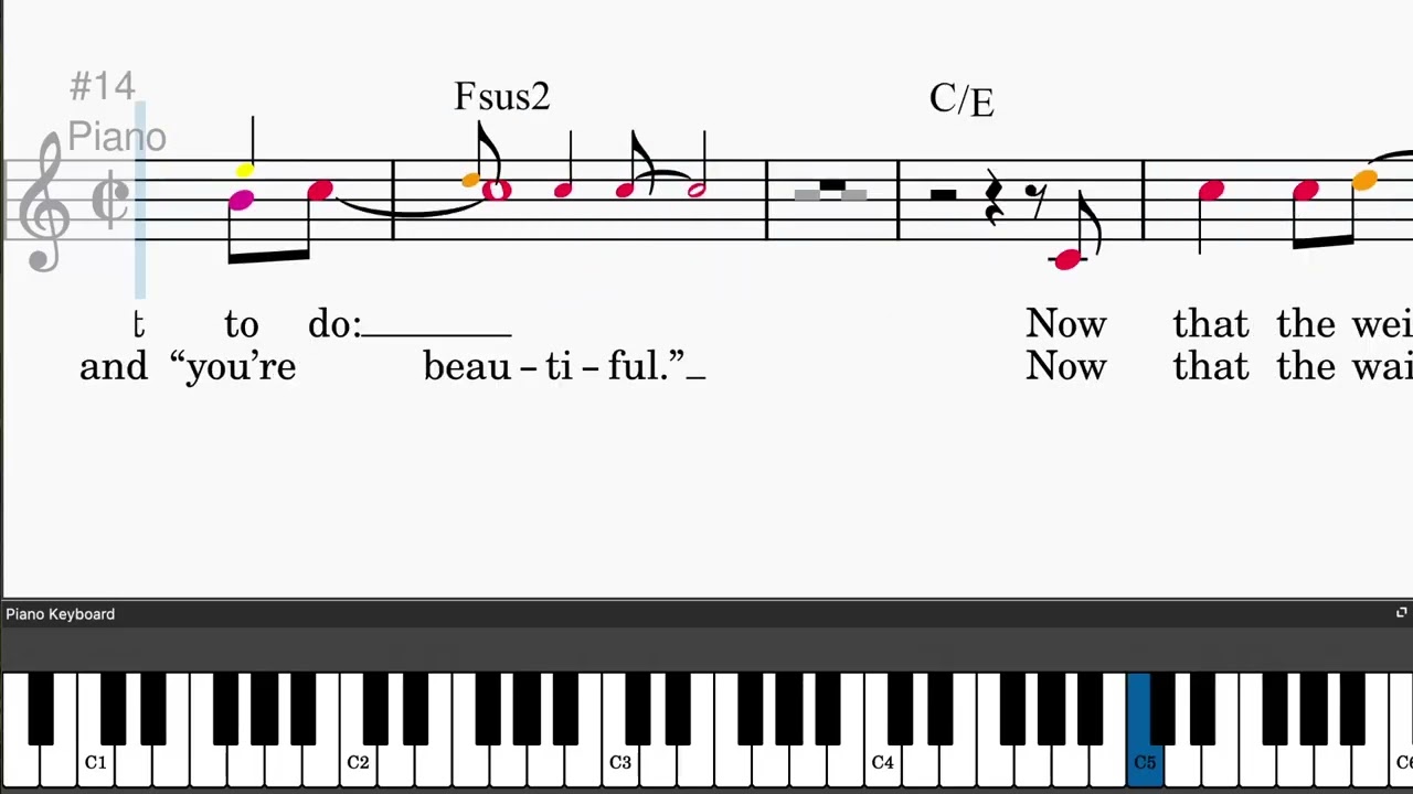 Marry Me by Train - Easy piano tutorials with leadsheet and chords