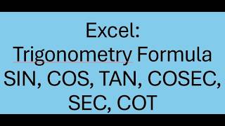 Excel: Trigonometry formula SIN, COS, TAN, COSEC, SEC, COT screenshot 5