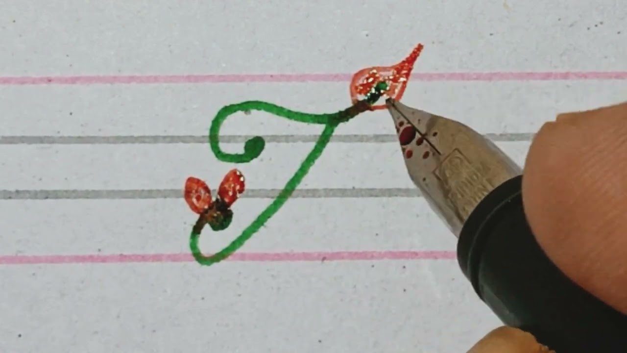 "J" write in fancy writing style | Cursive writing with new design