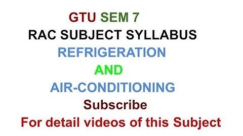 GTU|Sem 7|RAC Subject|syllabus
