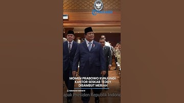 Presiden Prabowo Kunjungi Kantor Seskab Teddy, Disambut Meriah hingga Diberi Pantun oleh Teddy