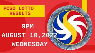 PCSO LOTTO RESULTS || 9PM AUGUST 10,2022  WEDNESDAY