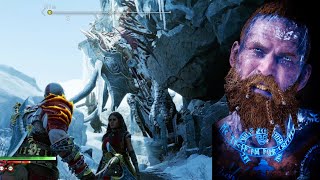 Freya Reacts To Seeing Baldur's Dead Frozen Dragon From 2018 - God Of War Ragnarok