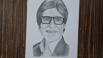 How to Draw Amitabh Bachchan step by step Sketch tutorial