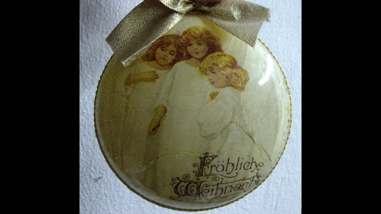 Palline Di Natale Decoupage Con Foto.Palline Di Natale Decoupage Fai Da Te Youtube