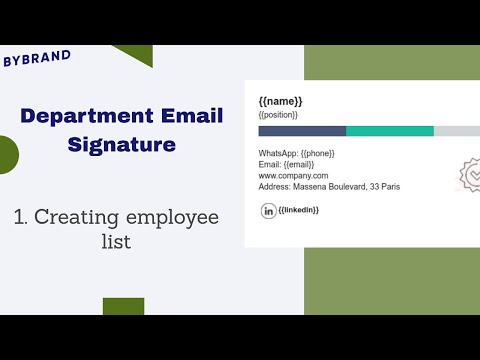 Department email signature  - Creating employee list