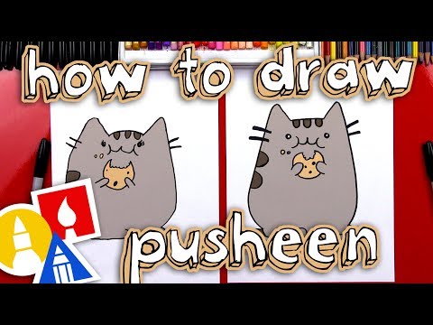 How To Draw The Pusheen Cat Eating A Cookie GIVEAWAY