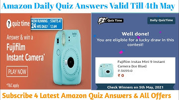 #Alloffers mazon Quiz Answers Today ||Answer And Win Fujifilm Instant Camera || 04/05/2021