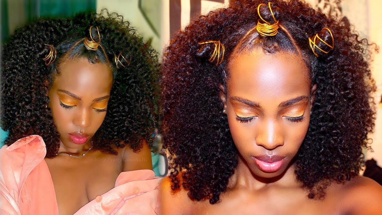 JUMBO BANTU KNOTS HALF UP HALF DOWN HAIRSTYLE on SHORT HAIR