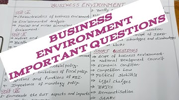 Business environment important questions ( I b. com, I semester examination )