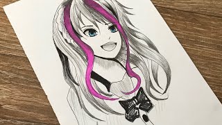 Easy anime drawing | anime çizimi | Karakalem çizimleri screenshot 3