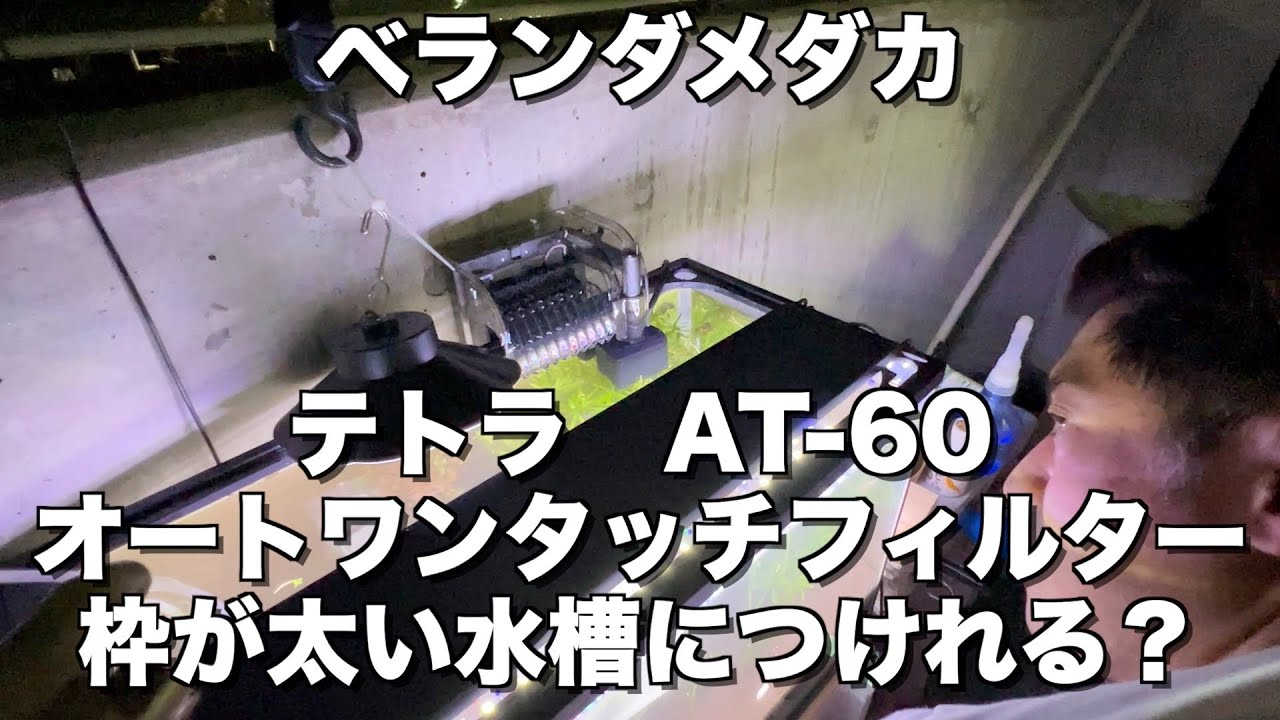 【ベランダメダカ】枠が太い水槽に取付可能？テトラAT-60オートワンタッチフィルター　外掛けフィルターを買ってみた