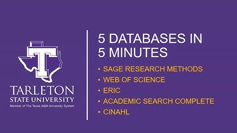 5 Databases in 5 Minutes- Tarleton State University