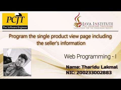 Program the single product view page including the seller's information (Task 23)