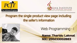 Program the single product view page including the seller's information (Task 23)
