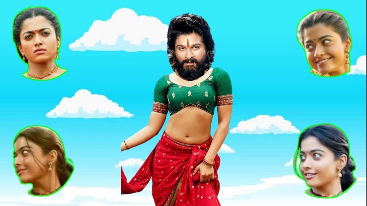 Pushpa: The Rise South Indian Movie Actress  Wrong Heads Fun Puzzle Game | Allu Arjun, Reshmika M