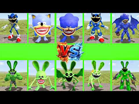NEW SIZE OF ALL SONIC EXE MONSTER VS RABBIT SMILING CRITTERS POPPY PLAYTIME CHAPTER5 In Garry's Mod!